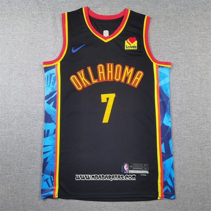 Camiseta Oklahoma City Thunder Chet Holmgren #7 Ciudad 2024-25 Negro